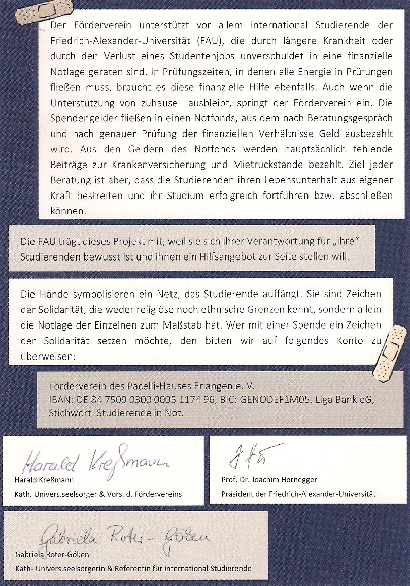 KHG - Ausländische Studierende in Not