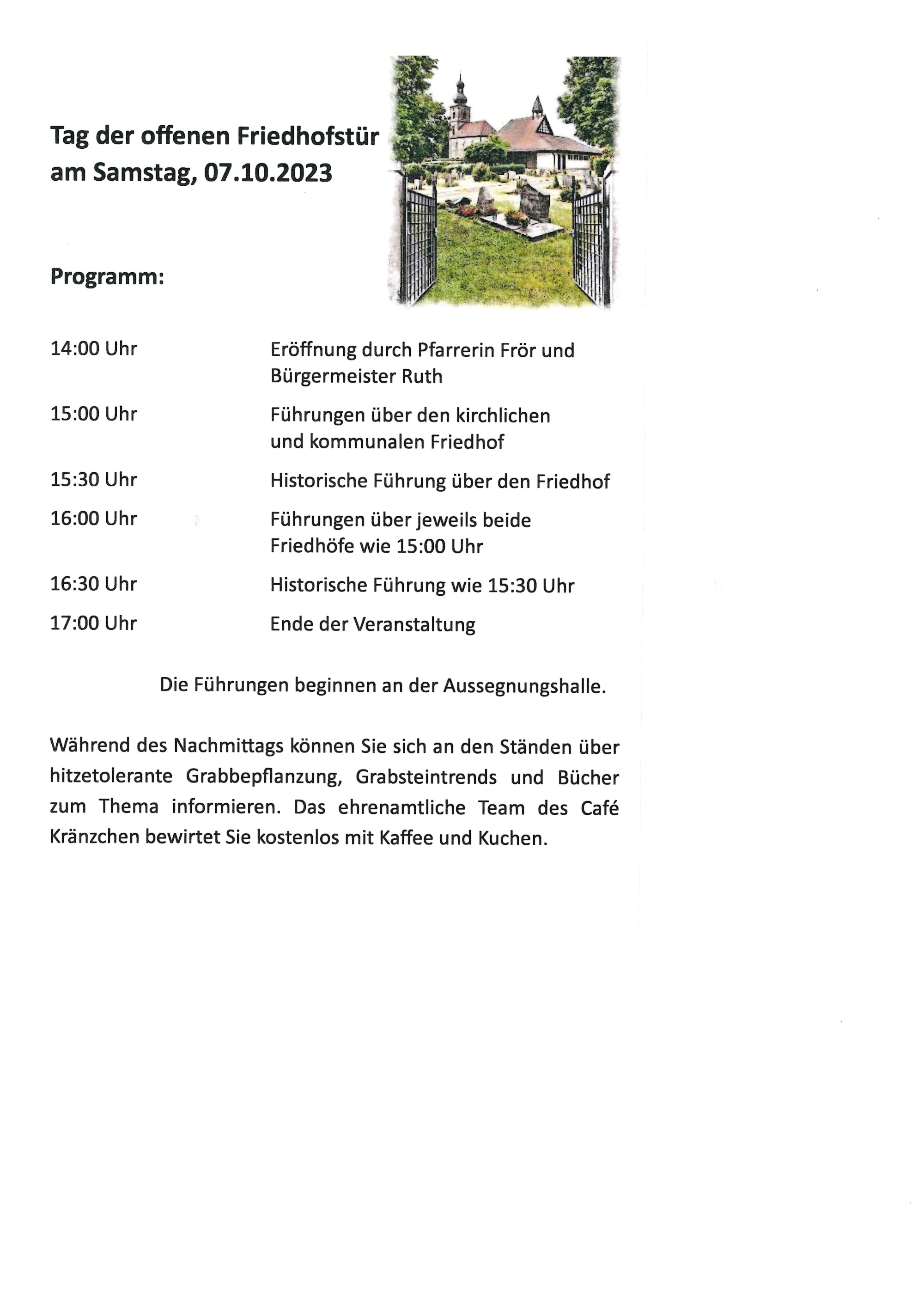 Offene Friedhofstür