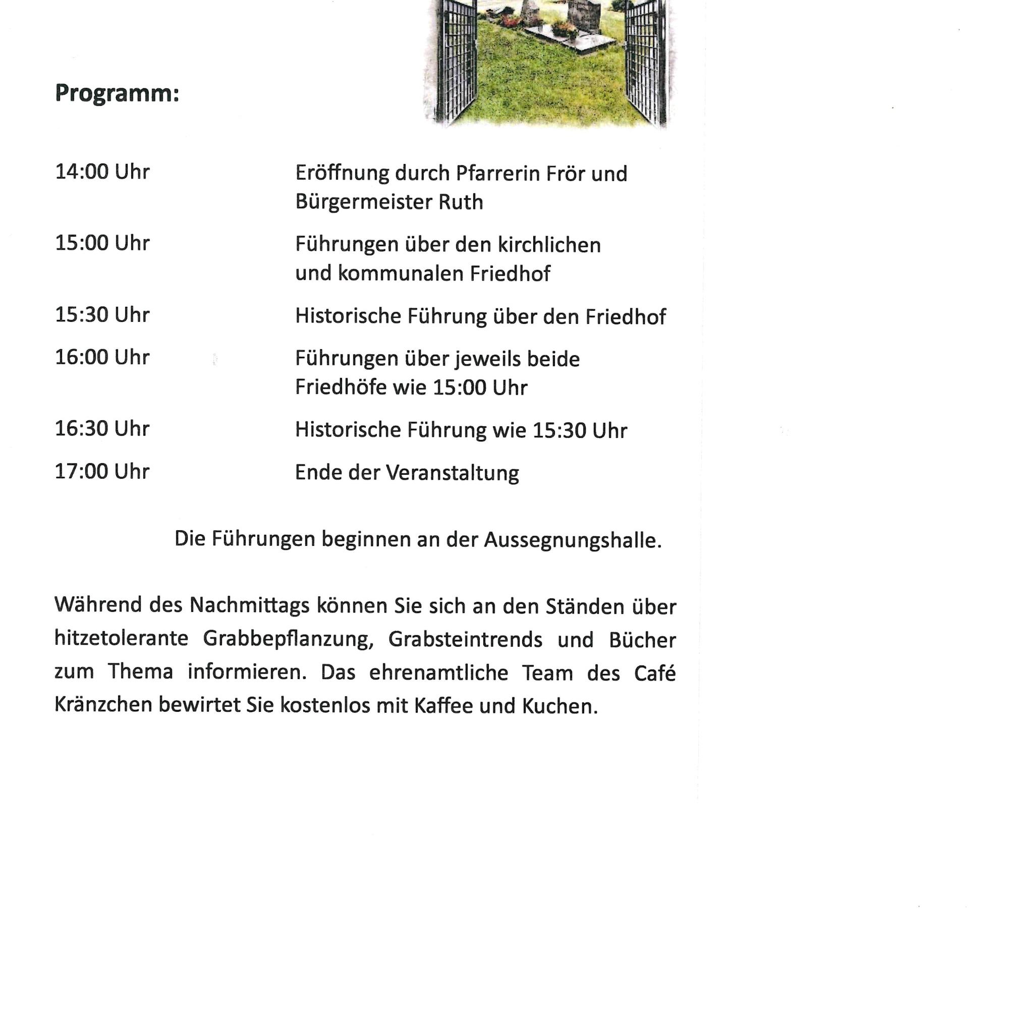 Offene Friedhofstür