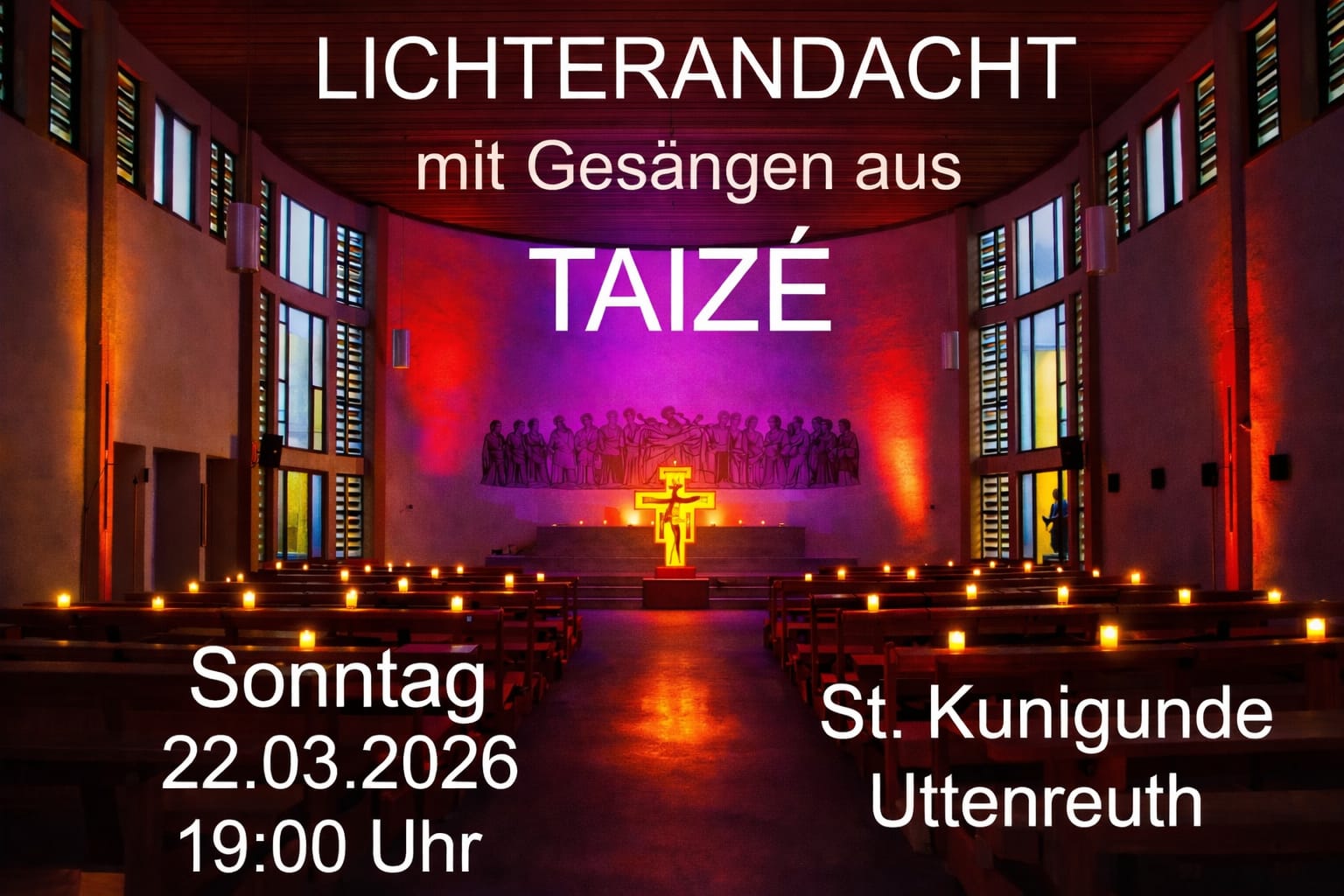 Plakat Lichterandacht 22.03.2026